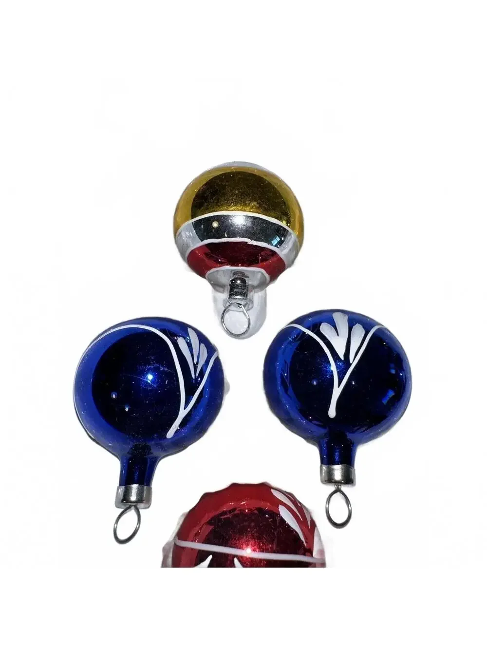 9 Vintage Bradford Glass Ornaments 1.25